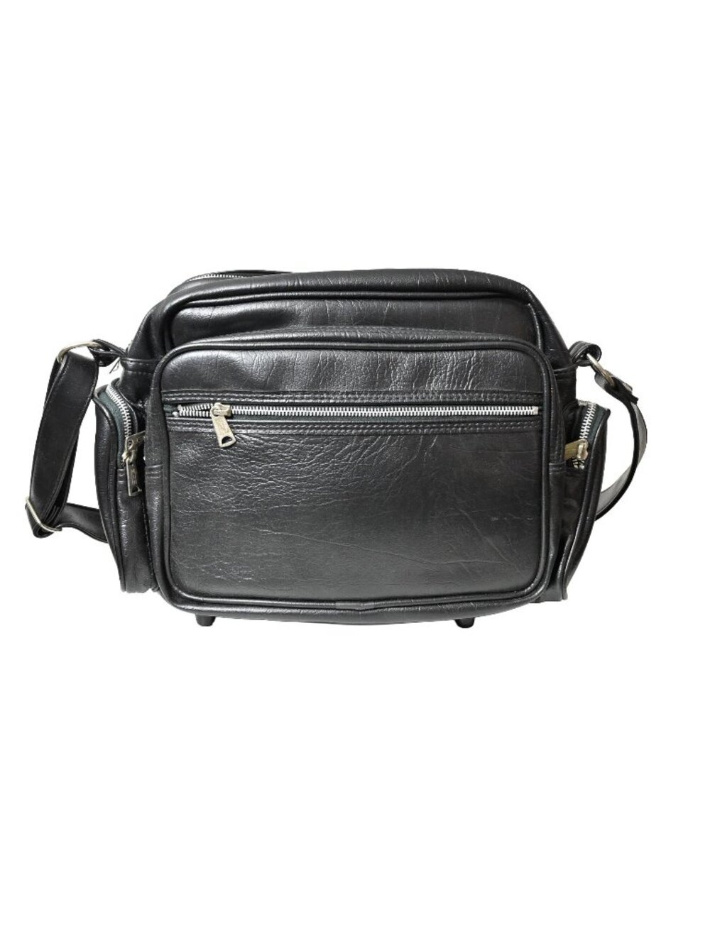 Vintage Camera Shoulder Bag Leather Black - Deadstock